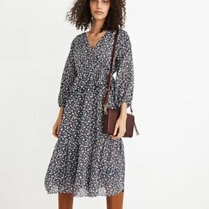 MADEWELL Tie Waist Midi Dress in Harvest Vine Size XXS